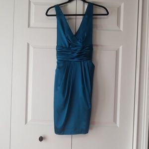 NWOT Dressbarn Collection Petite Teal Satin Dress
